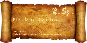 Miklósi Szelina névjegykártya